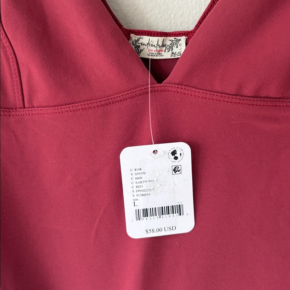 Free People Intimately Duo Corset Long Sleeve Top Earth Red - Picture 2 of 7